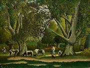 Henri Rousseau Landscape with Milkmaids oil